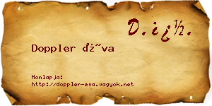 Doppler Éva névjegykártya